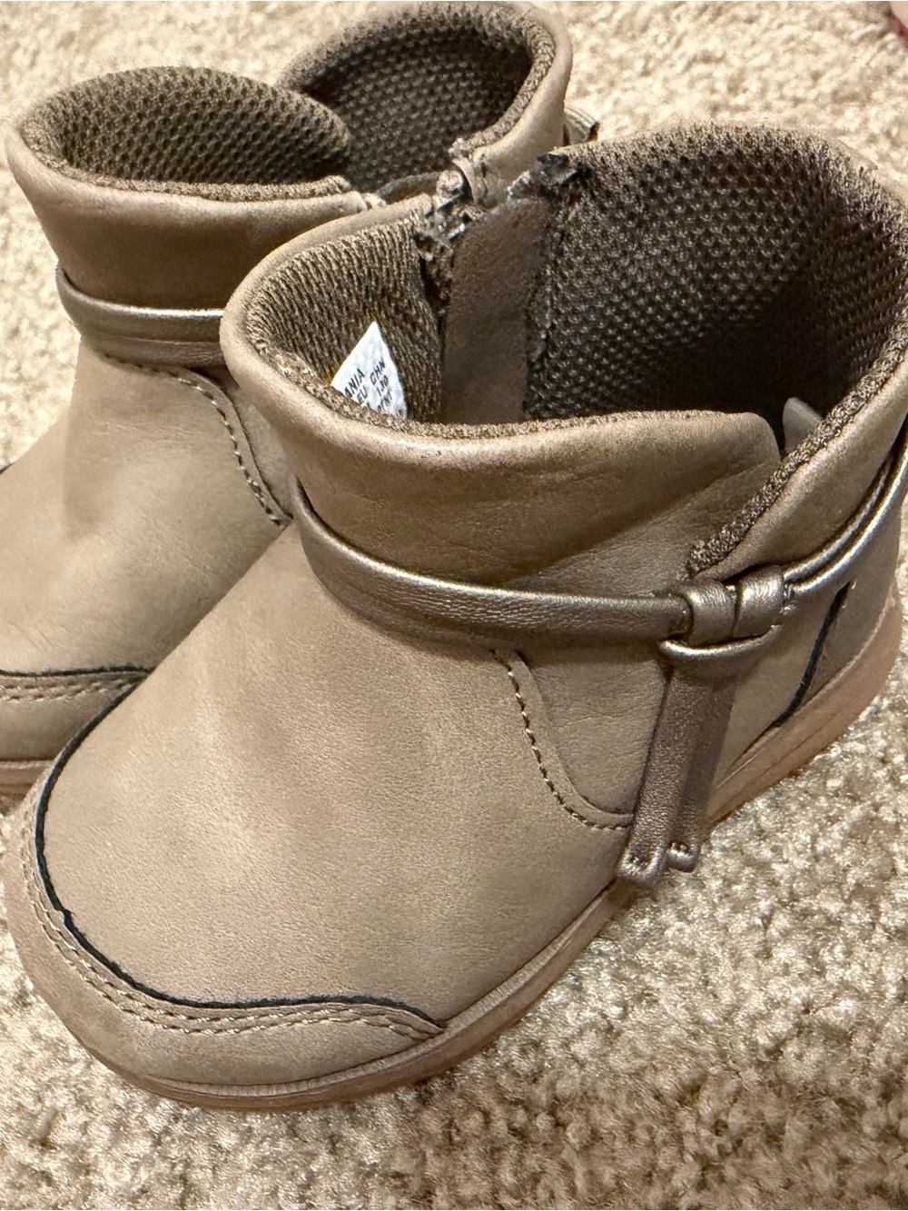 Stride Rite Kids Brown Ankle Boots with Decorative Strap